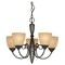 Classic Bronze 5-Light Glass Chandelier Amber Shades Traditional Ceiling Fixture